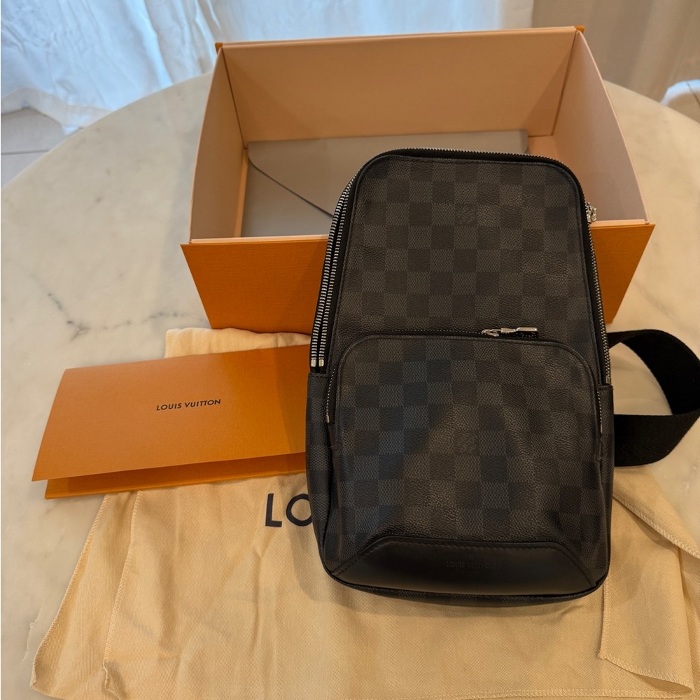Louis Vuitton Graphite Checkered Belt Bag